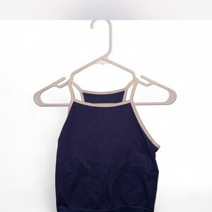 Navy Blue Tank Top with White Trim